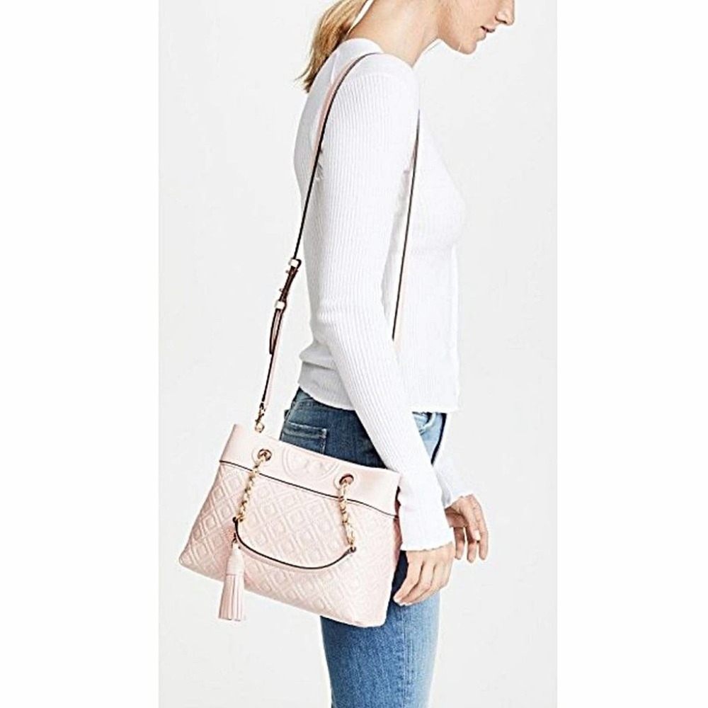 Tory Burch Fleming Quilted Leather Tote in Bedrock - Picture 13 of 15